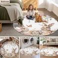 thumbnail image 6 of Easter Rabbits Round Area Rugs Collection 5', Watercolor Floral Cute Bunny Plants Spring Non Slip Indoor Circular Throw Runner Rug Floor Mat Carpet for Living Room Dining Table Bedroom Nursery, 6 of 9