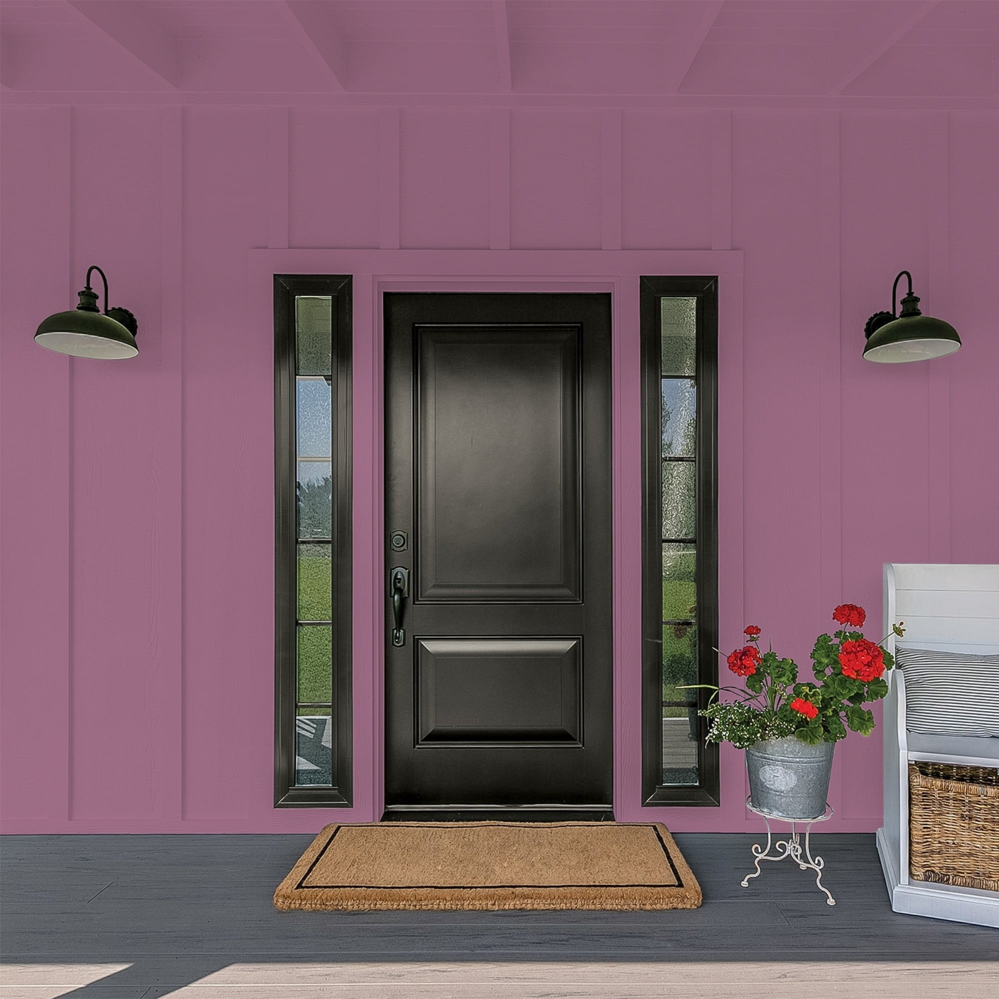 Glidden One Coat Victorian Plum / Purple Flat Exterior Paint with Primer, 1 Gallon