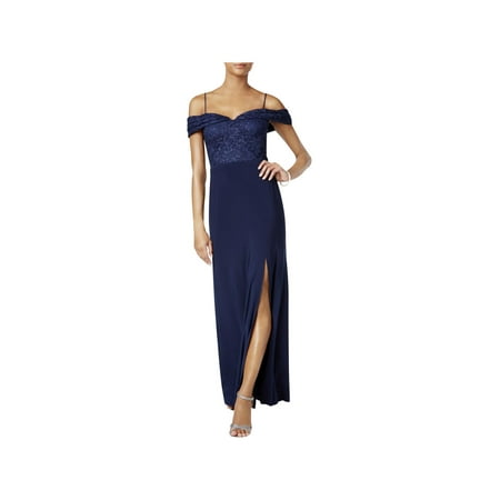 NW Nightway Womens Off-The-Shoulder Full-Length Evening Dress
