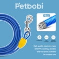 thumbnail image 5 of Petbobi 30ft Dog Tie Out Cable Chain for Dogs up to 120lbs Safety Steel Spring Reflective Vinyl-Covered PVC Large Dog Tether Runner Lead Leash for Outdoor Camping Ground, Blue, 5 of 6