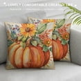 thumbnail image 3 of Nawypu Fall Thanksgiving Pumpkin Throw Pillow Covers, Autumn Farmhouse Harvest Theme Watercolor Sunflower Pumpkin Flower Pattern Pillow Covers, Pillows Decorative Fabric for bedroom,, 3 of 5