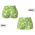thumbnail image 5 of Kdxio Green White Flowers Print Workout Shorts for Women Seamless Soft Smooth Gym Yoga Scrunch Active Shorts, 5 of 9