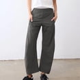 thumbnail image 3 of UZMOG Pants for Women, Barrel Pants Women Elastic Waist Tapered Leg Baggy Mid Rise Travel Work Casual Trousers Lounge Pants with Pockets, 3 of 8