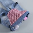 thumbnail image 5 of KIDSCOOL SPACE Baby Little Boys Girls Plaid Lining Ripped Denim Overalls,Blue,4-5 Years, 5 of 7