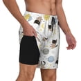 thumbnail image 3 of Picia Cute Cat pattern Mens Swim Trunks with Compression Liner Stretch Beach Shorts Quick Dry with Zipper Pockets No-Chafing Board Shorts-Small, 3 of 9