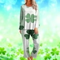 thumbnail image 1 of RKSTN St Patrick's Day Pajamas Set for Women Oversized Crewneck St Paddy's Day Lucky Shamrock Printed Loungewear Matching Sets Womens Casual Plus Size Loose Fits T Shirts and Pjs Pants 2 Piece Set, 1 of 6
