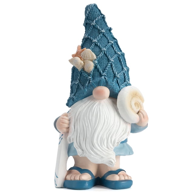 Estatua de gnomo marino de resina para jardín de Etlemonde, 22 x 9 x 9 cm