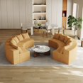 thumbnail image 5 of Corduroy Curved Sectional Foam Sofa with 12 Pillows,Curved Symmetrical Modular Semi Circular Sofa Sectional for Bedroom, Living Room, Office for Leisure Or Nap, Reading Room(Six Modules) (Yellow), 5 of 6