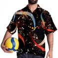thumbnail image 4 of Note Men's Casual Short Sleeve Printed Button Down Spread Collar Tops Summer Beach Shirts Unisex, 4 of 6