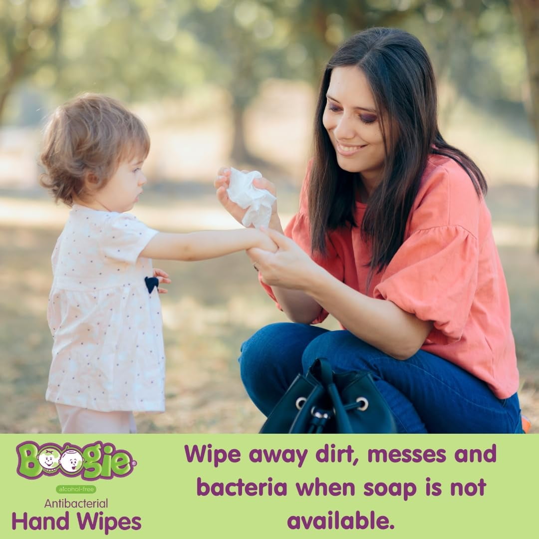 Antibacterial Hand Wipes by , Alcohol Free, Hypoallergenic and Moisturizing e, for Kids and Adults -100 Total Wipes (5 Packs of 20)
