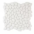 thumbnail image 2 of The Tile Life Huron Rock White Matte Glass Mosaic Floor and Wall Tile 4x4 in Sample 1-Piece, 2 of 11