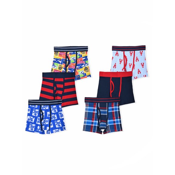 Wonder Nation Boys Comfort Stretch Tag-Free Underwear, 6 Pack Boxer Brief, Sizes S-XLH