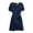 Dark Blue, variant on Korean Style Big Size Denim Pullover Short Sleeve Casual Dress for Women Everyday Commute and Wear Fashion Elegant Dress Blue M