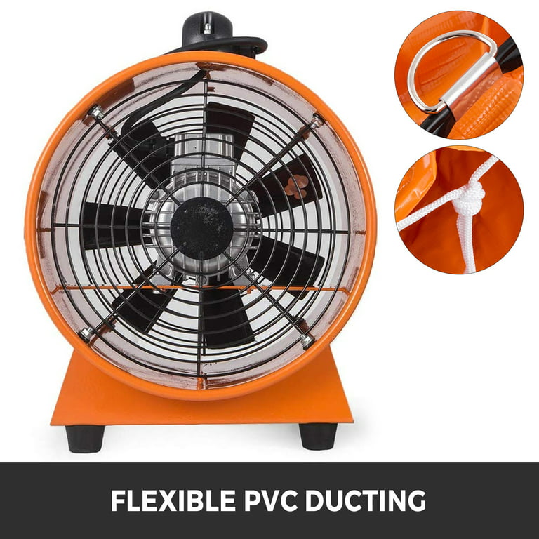 VEVOR Utility Blower Fan 12 in. 520 Watt 2295 CFM High Velocity Ventilator  with 16 ft. Duct Hose for Fume Exhausting 12C5MGDGYFJ000001V1 - The Home  Depot