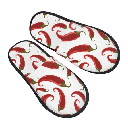 

House Slippers for Women Men - Chili Pepper red Soft House Shoes Fuzzy Slippers Lightweight Slip-On Cozy House Slippers for Woman Indoor Outdoor