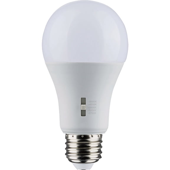 Satco 5W A19 CCT Selectable LED Medium Base Lamp - 5 Watt LED Light Bulb - Multicolor