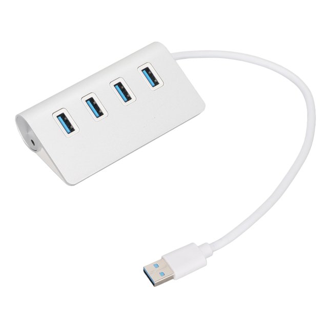 USB Port Expander, Aluminium Alloy 4 Port USB 3.0 Hub 5Gbps Slim Design For IOS Laptop Air For IOS Laptop Pro For