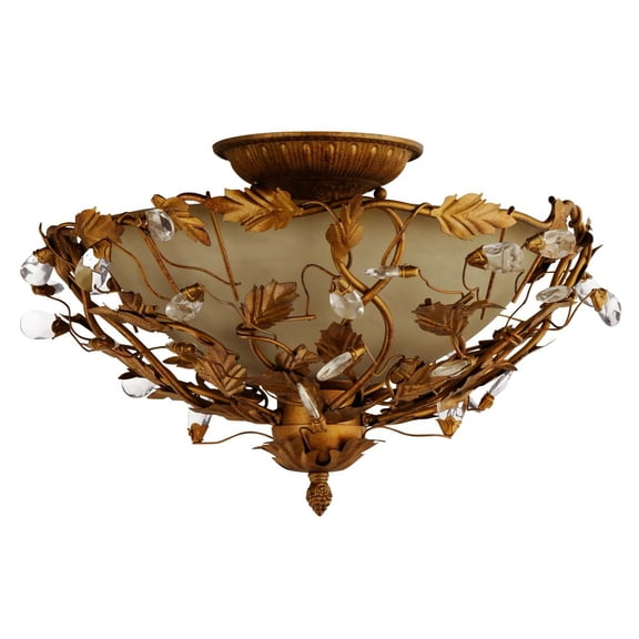 2859EG Maxim Lighting Elegante - 3 Light Semi-Flush Mount-Etruscan Gold Finish