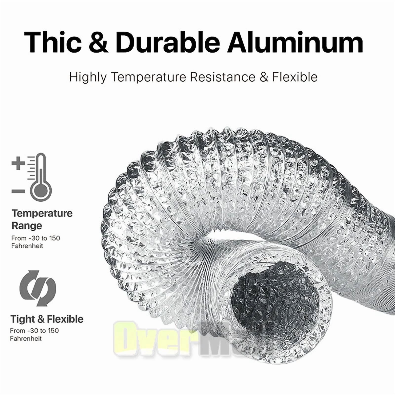 Flexible Aluminum Duct Ducting 4" Inch Dryer Vent Hose For Hvac