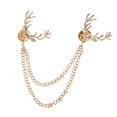 thumbnail image 3 of Christmas Deer Head Elk Neck Tip Tassel Double Chain Collar Pin Broche Mujeres jinwen Botones Collar, 3 of 8