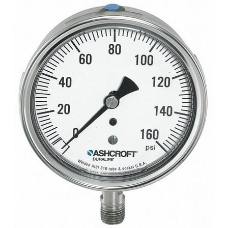 Ashcroft Gauge,Pressure,0 to 400 psi,1009SW 251009SW02L400#