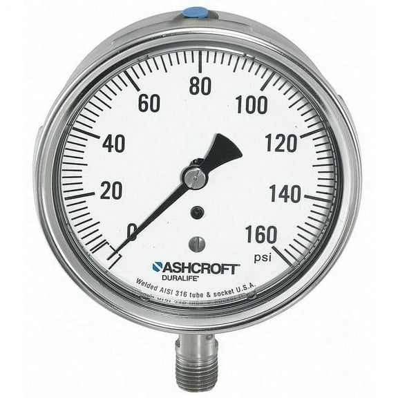 Ashcroft Gauge,Pressure,0 to 5000 psi,Lower 251009SW02L5000#