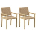 thumbnail image 1 of Gymax 2PCS Chair Rubber Wood Dining Armchairs Paper Rope Woven Seat Balcony Patio, 1 of 4