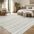 thumbnail image 3 of VUNATE 5'x7' Area Rugs for Living Room Washable Rugs Boho Moroccan Area Rug Soft Neutral Geometric Bohemian Carpet Distressed Indoor Rug for Bedroom Dining Room Office Foldable Nonslip Rug Sage Green, 3 of 7