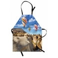 thumbnail image 1 of Colorful Apron, Rocky Landscape View at Cappadocia Turkey and Flying Hot Air Balloons Image, Unisex Kitchen Bib with Adjustable Neck for Cooking Gardening, Adult Size, Multicolor, by Ambesonne, 1 of 4