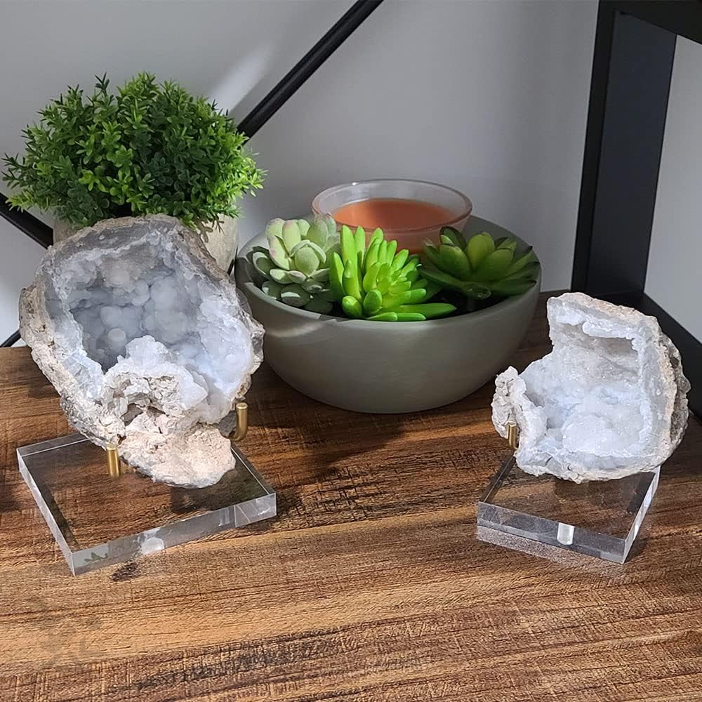 OnFireGuy 4-1/4" Adjustable Acrylic Easel Display Stand for Geodes, Minerals, Fossils & Crystals | 4-1/4 inch Acrylic Easel Display Stand | Showcase Your Treasures with Style and Elegance