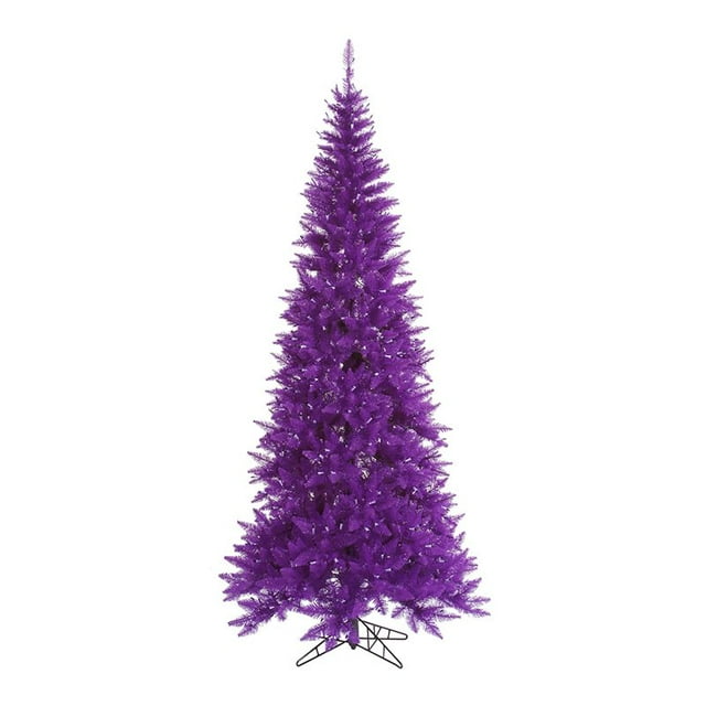 Vickerman 90" Plastic Fir Slim Unlit Artificial Christmas Tree in Purple