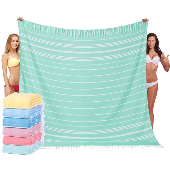 Towel Widdonen - Toalla de playa turca (tamaño XXL, 216 x 191 cm)