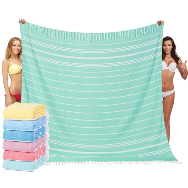 Towel Widdonen - Toalla de playa turca (tamaño XXL, 216 x 191 cm)