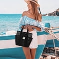 thumbnail image 4 of 1 Pc Mesh Beach Bag with Zipper Large Beach Tote for Women Beach Bags Waterproof Sandproof Toys Pool Swim Bag Travel Vacation Cruise Essentials, 11.22x7.09x11.02 Inch, Black, 4 of 5