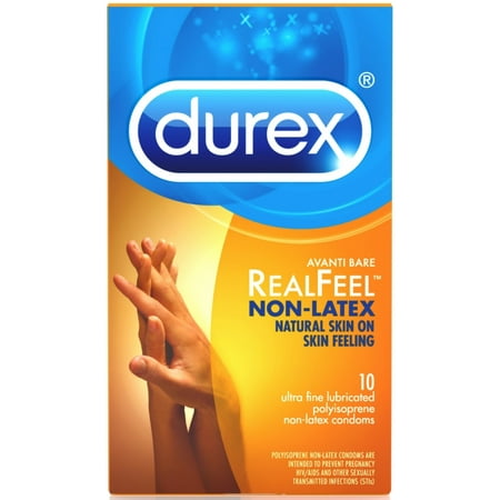 Durex Real Feel Avanti Bare Polyisoprene Non-Latex Condoms, 10 ct (Pack of
