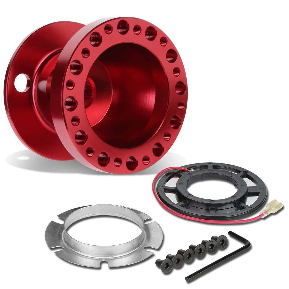 X AUTOHAUX Black Kit 6 Hole Bolt Steering Wheel Hub Adapter for Honda Civic 96-00