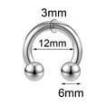 thumbnail image 6 of QQTDFG 1 Pc Stainless Steel Horseshoe Nose Ring Large Size Septum Piercing Ear Piercing-00G-19mm, 6 of 9