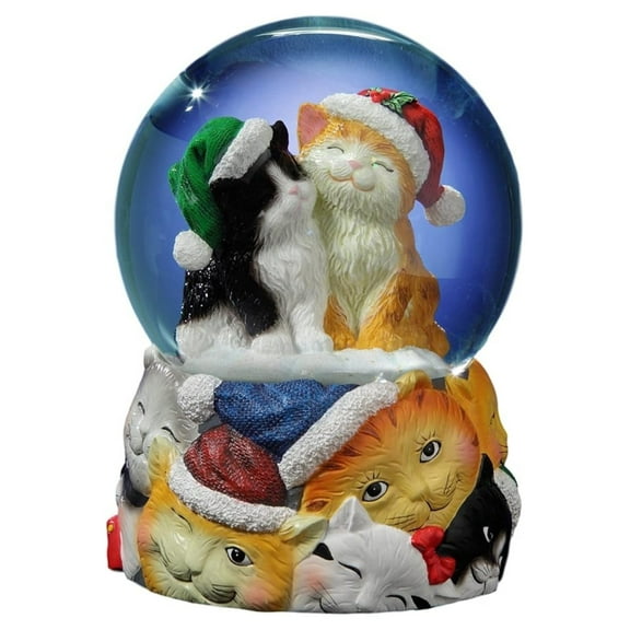 Christmas Cats Musical Snow Globe