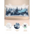 thumbnail image 2 of Spring Blue Forest Pillow Cases Cal King Size, Smooth Satin Pillowcase for Hair and Skin, Watercolor Tree Abstract Art Decorative Cooling Bed Pillow Covers with Zipper, 20x40 Inches, 2 of 5