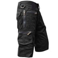 thumbnail image 3 of Pantalones cortos de trabajo de algodón puro para hombre, holgados, de pierna recta, de verano, de gran tamaño, a la moda, casuales, de largo medio, con múltiples bolsillos, 3 of 5