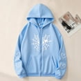 thumbnail image 2 of Women's Oversized Zip Up Hoodie Spider Web and Heart Shaped Print Pullover Jacket for Fall Winter Sky Blue XL, 2 of 3