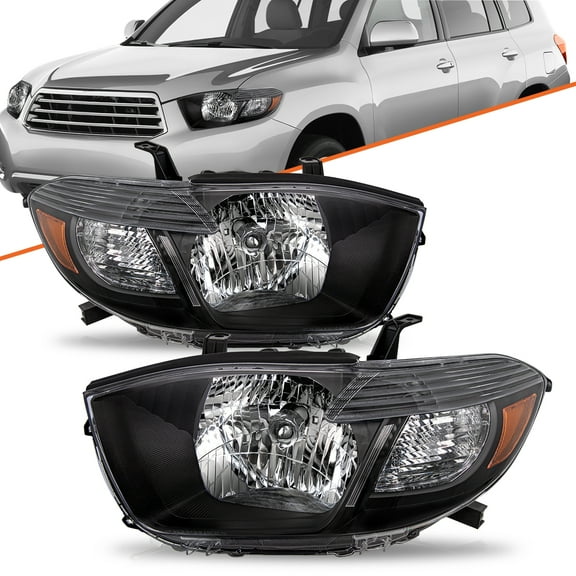 For 2008-2010 Toyota Highlander 4Door Headlights Assembly Headlamps Pair