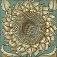 thumbnail image 2 of Unknown 26x26 Gold Ornate Wood Framed with Double Matting Museum Art Print Titled - Sunflower Woodblock I, 2 of 4