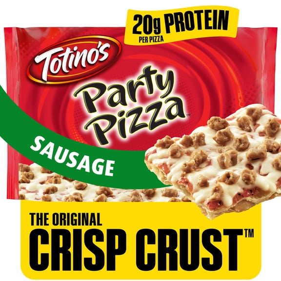 Totino's Party Pizza, Sausage, Oven Ready, Thin Crust, 20g Protein, 10.8 oz (Frozen)