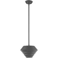 thumbnail image 2 of 1 Light Scandinavian Gray Mini Pendant with Scandinavian Gray Sculptured Metal Shade Shade, 2 of 5
