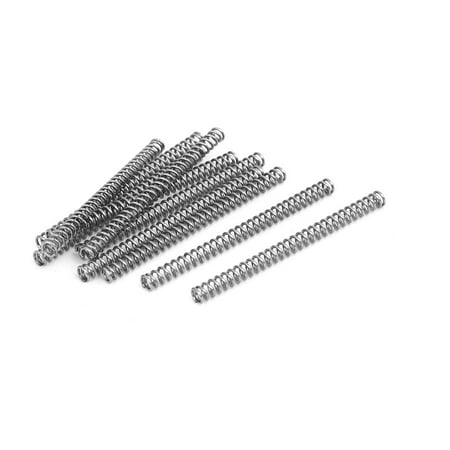 

0.5mmx3mmx40mm 304 Stainless Steel Compression Springs Silver Tone 10pcs