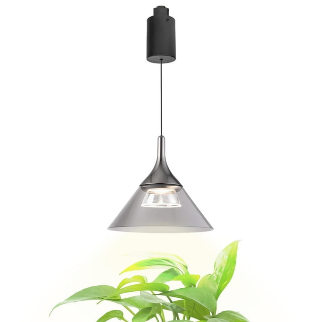 FSLiving H Type Track Light Full Spectrum for Indoor Plants Retractable Lift Pendant Lights with Focused Adjustable Height Kitchen Acrylic Island Light for Large Plant Light