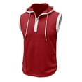 thumbnail image 6 of Iugvhana Men's Button-Up Tank Top Sleeveless Hoodie Waffle T-Shirt Summer Casual Pullover Shirt Muscle Gym Tee Red XXL, 6 of 7