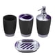 thumbnail image 1 of Bewildely Juego de accesorios de baño de 4 uds, plástico PP, 4 uds., taza para traje de baño, soporte para cepillo de dientes, Kit dispensador Juegos de accesorios de baño negro, 1 of 6