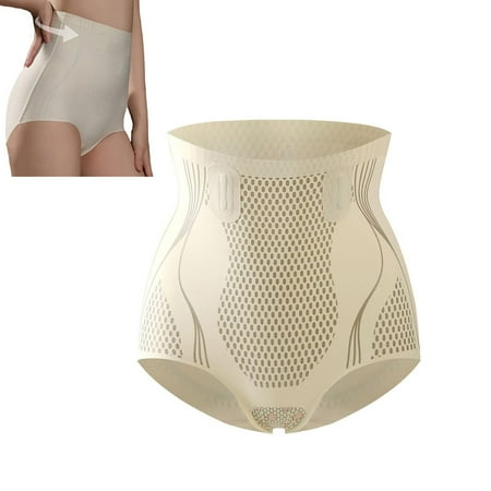 IDALL Thong Shapewear Tummy Control High Waisted Underwear for Women Womens Underwear Girdle Seamless Liquid Lifting Pants Body Shaper Tummy Control Gym Shorts Women Beige L